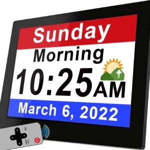 Véfaîî 2024 New, Digital Clock 2.0 with 30 Alarms, Auto DST, DIY Custom Reminders, Sun Moon Icon & AM/PM, Auto Brightness, Memory Function, Easy to Read, 8" Large Display