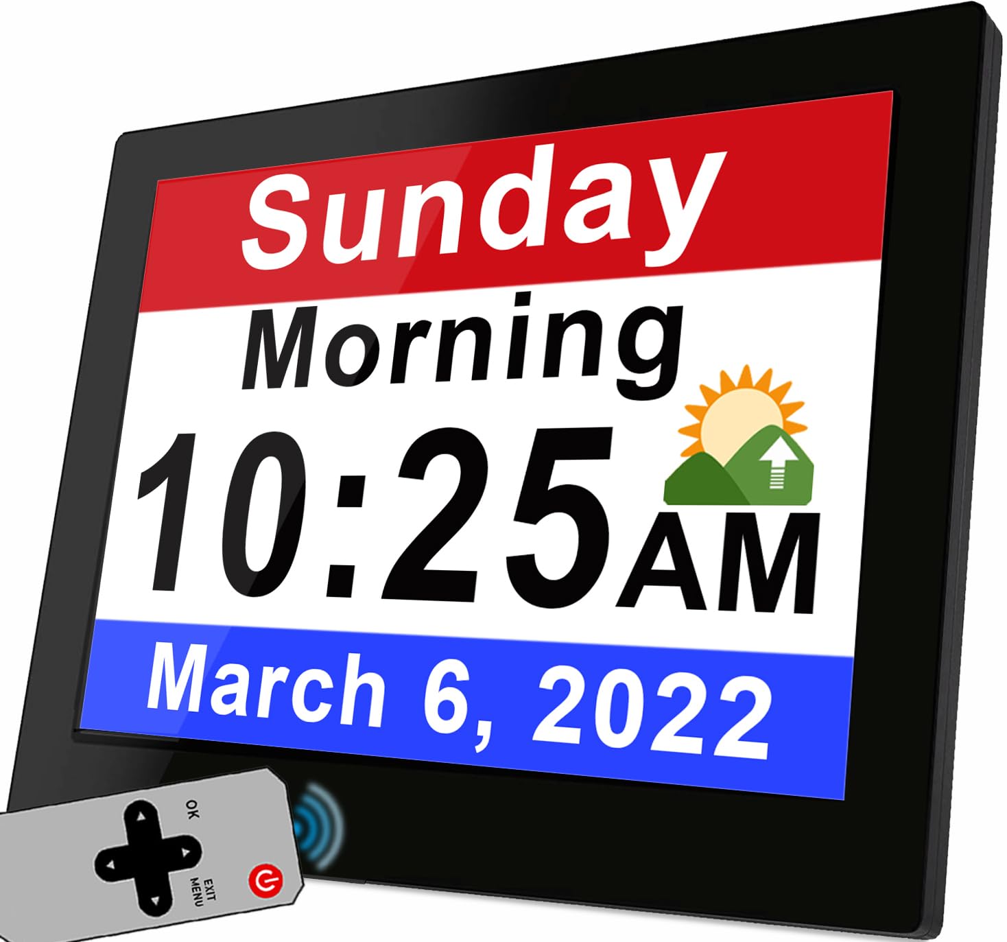 Véfaîî 2024 New, Digital Clock 2.0 with 30 Alarms, Auto DST, DIY Custom Reminders, Sun Moon Icon & AM/PM, Auto Brightness, Memory Function, Easy to Read, 8" Large Display