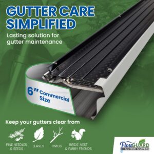 FlowGuard Premium 50-Year Gutter Cover System - Thermal Thaw Black - 6 Inch Aluminum Gutter Guards, 102 Feet- by FlexxPoint