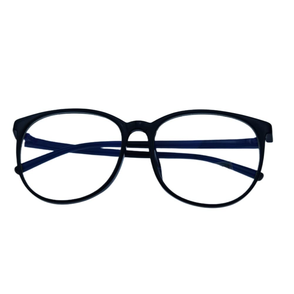 Shiratori New retro Blue Light Blocking Glasses Round Nerd Eyeglasses Frame Anti Blue Ray Computer Game Glasses (Bright black)