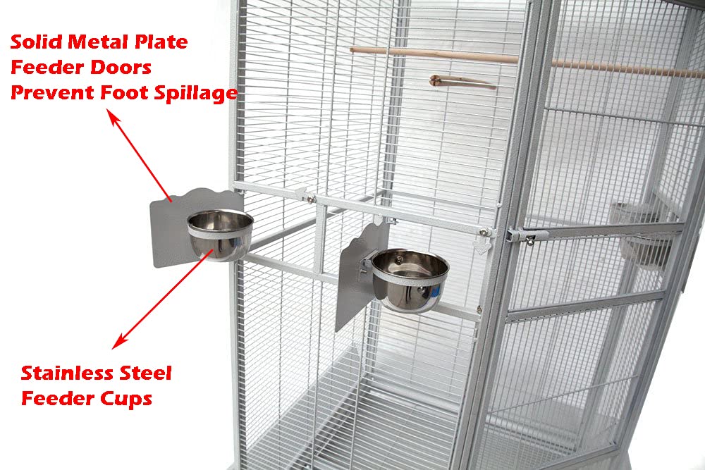 Extra Large Corner Flight Bird Rolling Cage for Cockatiel Aviary Canary Parakeet Budgies Parrot with Metal Seed Skirts