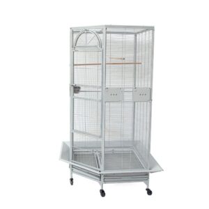 Extra Large Corner Flight Bird Rolling Cage for Cockatiel Aviary Canary Parakeet Budgies Parrot with Metal Seed Skirts