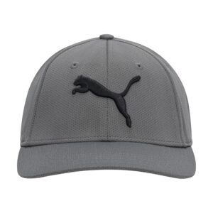 PUMA unisex adult Evercat Mesh Stretch Fit Baseball Cap, Medium Grey, Small-Medium US