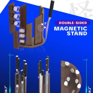 DALSTRONG Knife Block Set - 6-Piece - Magnetic Knife Stand - Phantom Series - Japanese High-Carbon AUS8 Steel - Knife Kitchen Set - Pakkawood Handle