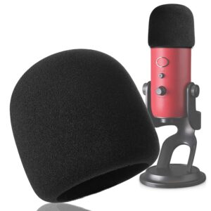 youshares pop filter for blue yeti, yeti pro condenser microphones, blue yeti mic cover foam microphone windscreen improve sound quality (black)