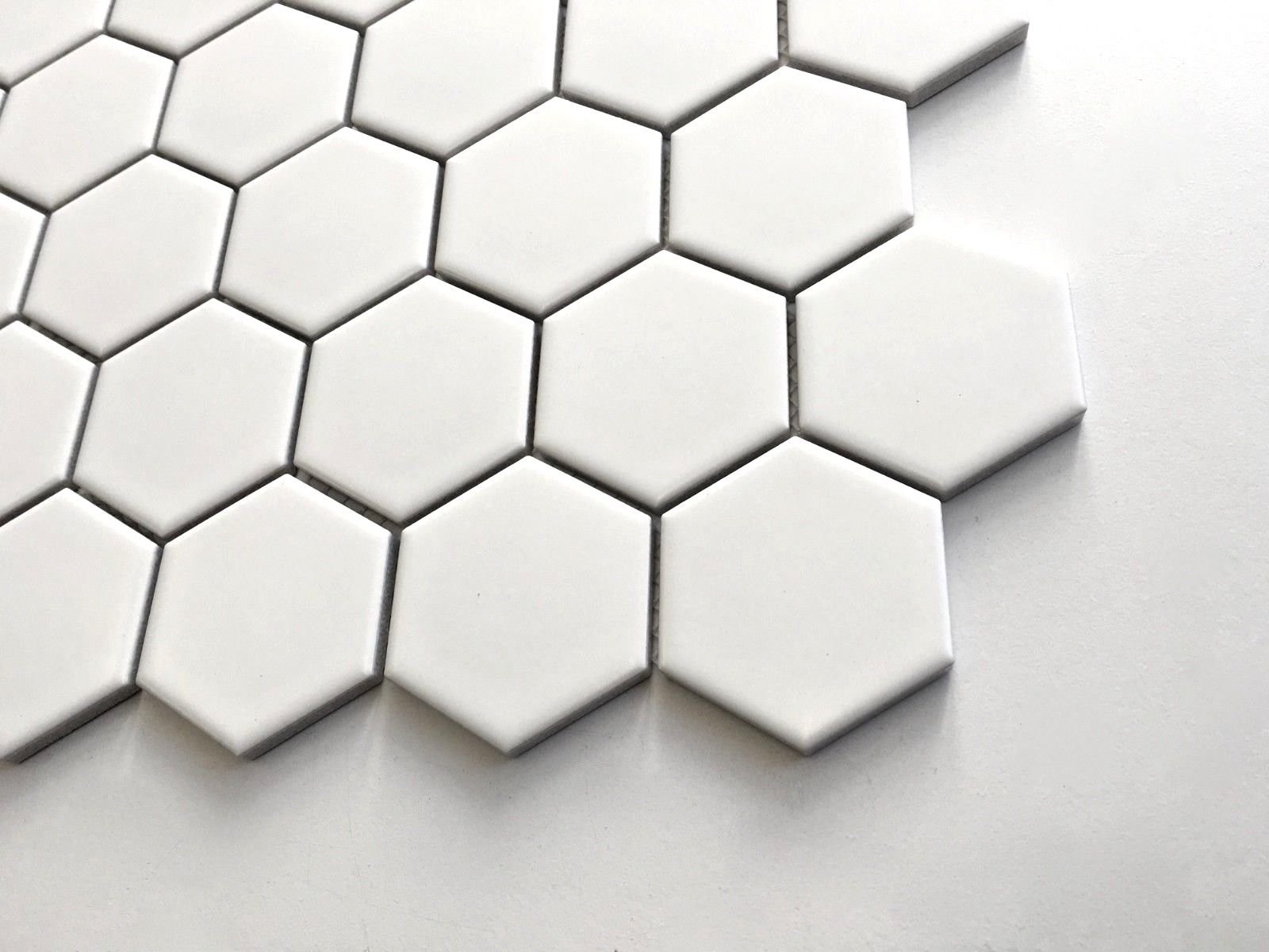 White 2" Hexagon Porcelain Mosaic Floor and Wall Backsplash Kitchen Bath