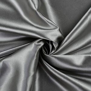 mds pack of 5 charmeuse bridal solid satin fabric by the yard for wedding dress fashion diy crafts costumes decorations apparel crafts drapery silky & shiny satin 44" wide roll-silver gray