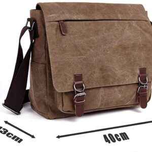 Sechunk Canvas Leather Messenger Bag Shoulder bag Cross body bag Crossbody large for men boy girl