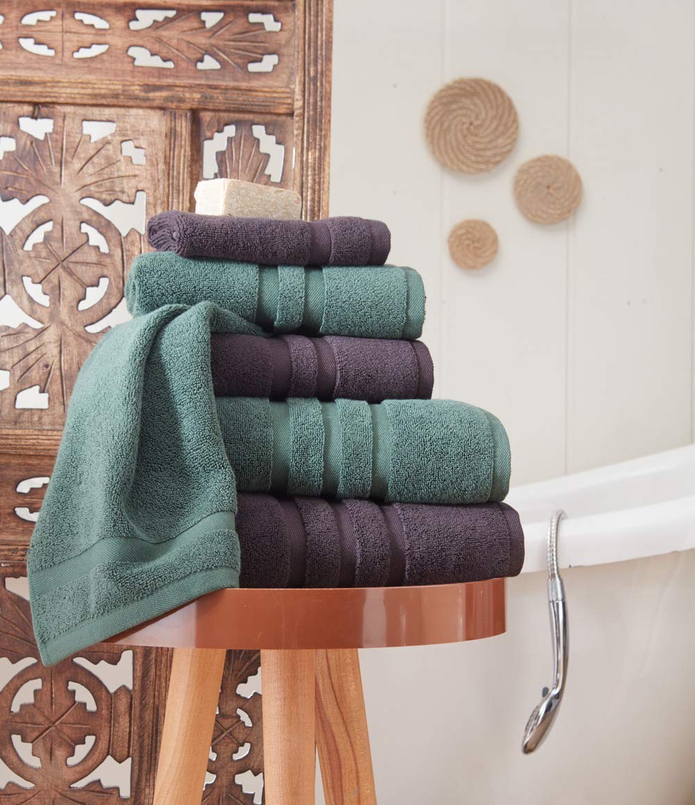 VETERAN TEXTILE LLC Luxury Hotel & Spa, Turkish COTTON,6 Pieces Towels Set, Max-Softness by Veteran Textile (DARK GREEN)