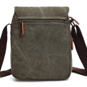 Sechunk Middle Vintage Canvas Messenger Cross body bag Shoulder bag (Green, middle)