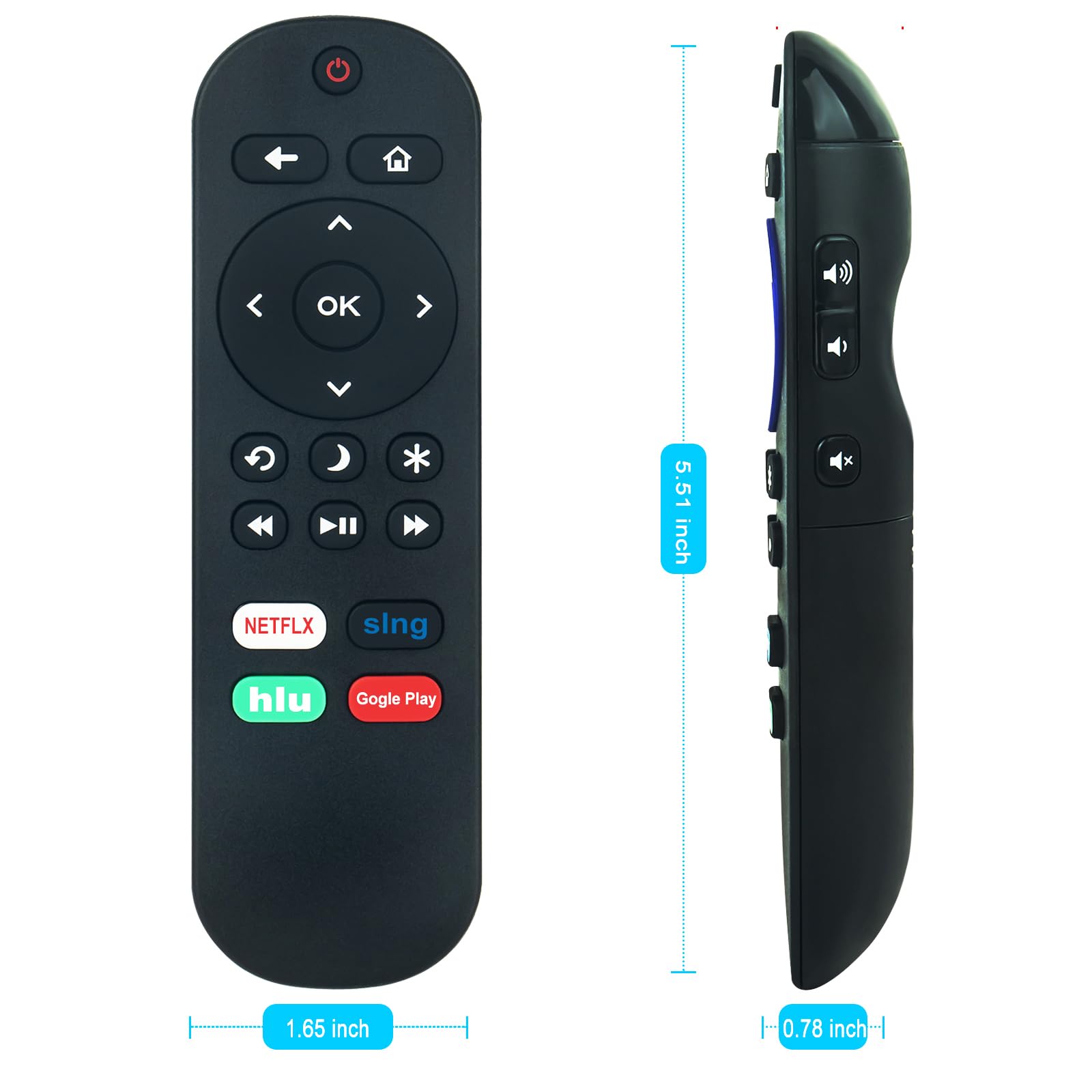 NS-RCRUS-17 Replace Remote fit for Insignia Roku TV NS-24ER310NA17 NS-65DR620NA18 NS-48DR510NA17 NS24ER310NA17 NS-32DR310NA17 NS-43DR710NA17 NS-55DR710NA17 NS-50DR710NA17 NS-43DR620NA18 NS-50DR620NA18