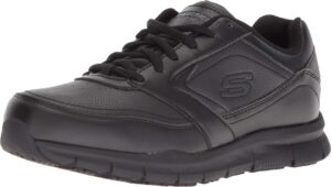 skechers womens nampa-wyola food service shoe, black polyurethane, 7.5 wide us