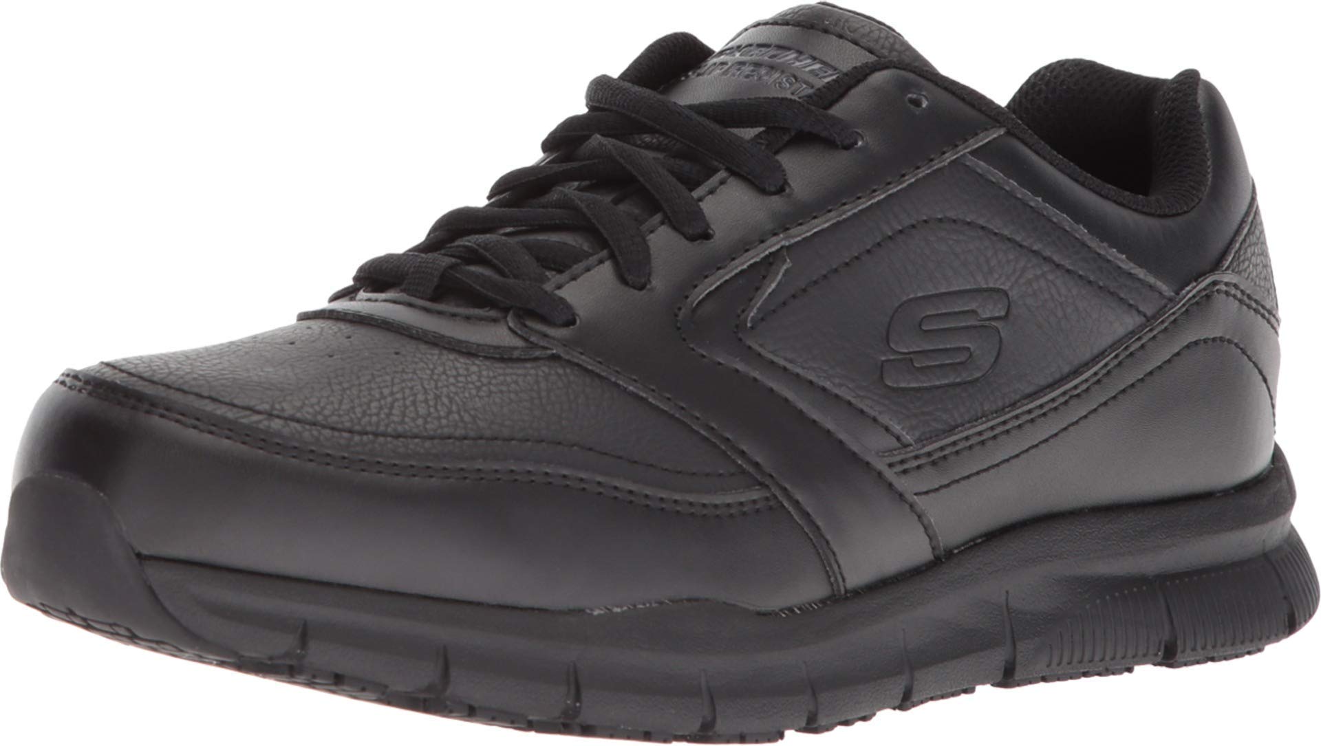 Skechers womens Nampa-wyola Food Service Shoe, Black Polyurethane, 7.5 Wide US