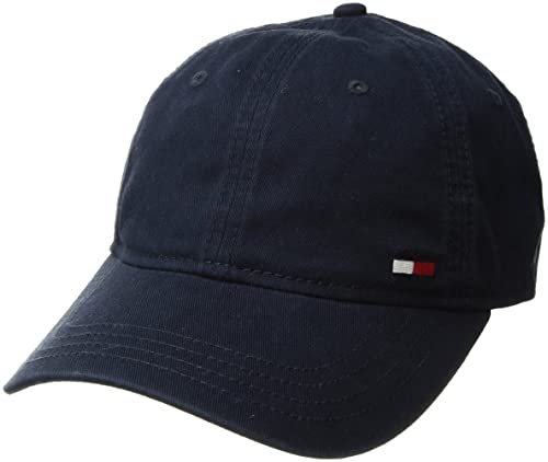 Tommy Hilfiger Men's Cotton Billy Adjustable Flap Baseball Cap, Navy Blazer, O/S