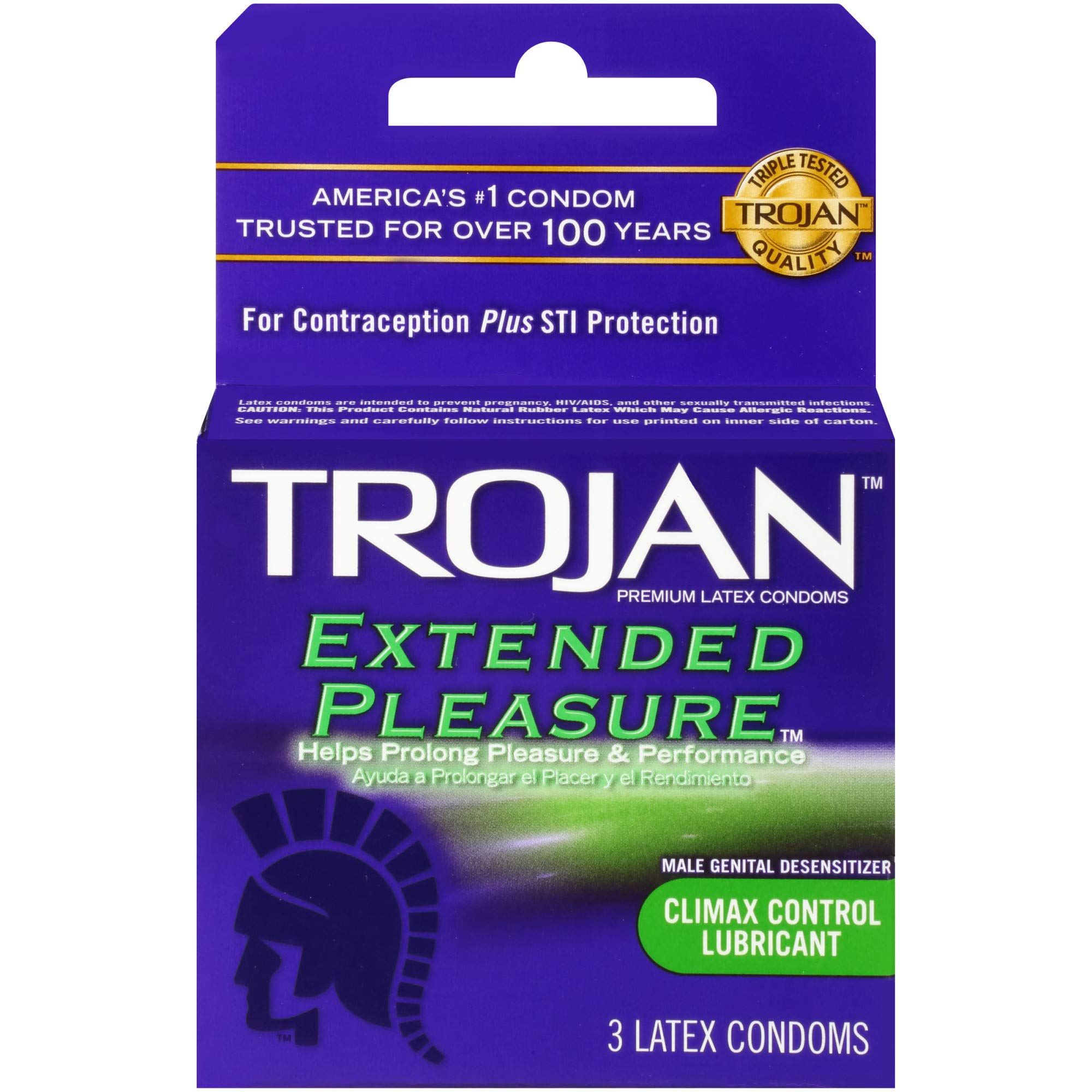 Trojan Extended Pleasure Lubricated Condoms, 3ct