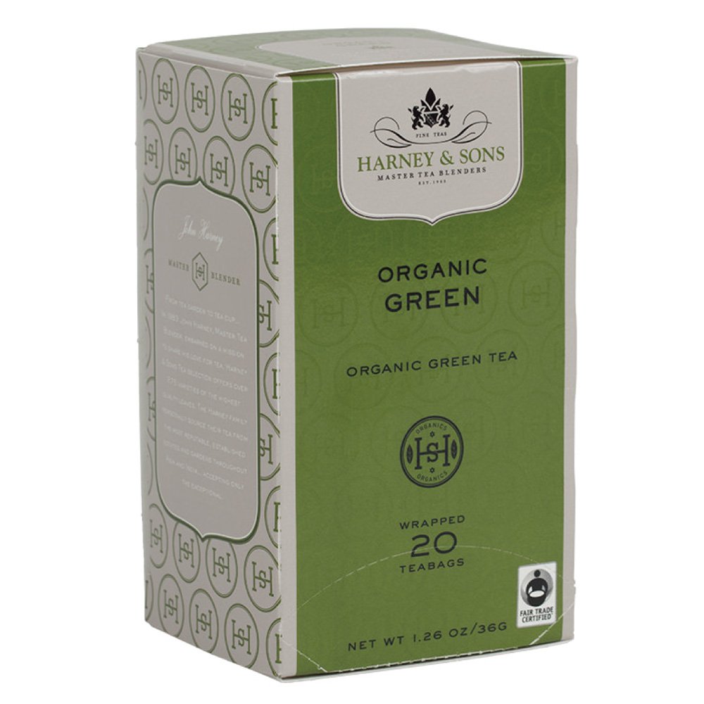 Harney & Sons Teabags, Organic Green, 120 Count (Pack of 6)