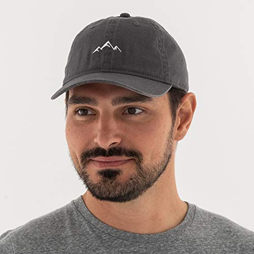 Outdoor Cap Mountain Embroidered Dad Hat â€“ Adjustable Soft Cotton Polo Style Unstructured Baseball Cap for Men & Women, Charcoal