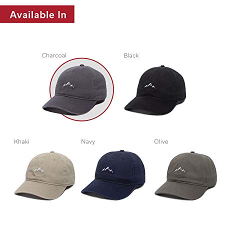 Outdoor Cap Mountain Embroidered Dad Hat â€“ Adjustable Soft Cotton Polo Style Unstructured Baseball Cap for Men & Women, Charcoal