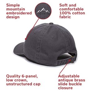 Outdoor Cap Mountain Embroidered Dad Hat â€“ Adjustable Soft Cotton Polo Style Unstructured Baseball Cap for Men & Women, Charcoal