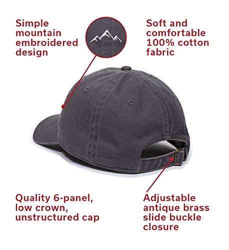 Outdoor Cap Mountain Embroidered Dad Hat â€“ Adjustable Soft Cotton Polo Style Unstructured Baseball Cap for Men & Women, Charcoal