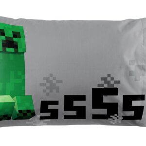 Jay Franco Minecraft Creeper 4 Piece Twin Bed Set (Offical Product)