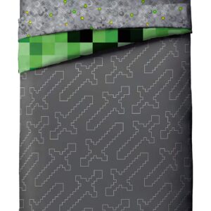 Jay Franco Minecraft Creeper 4 Piece Twin Bed Set (Offical Product)