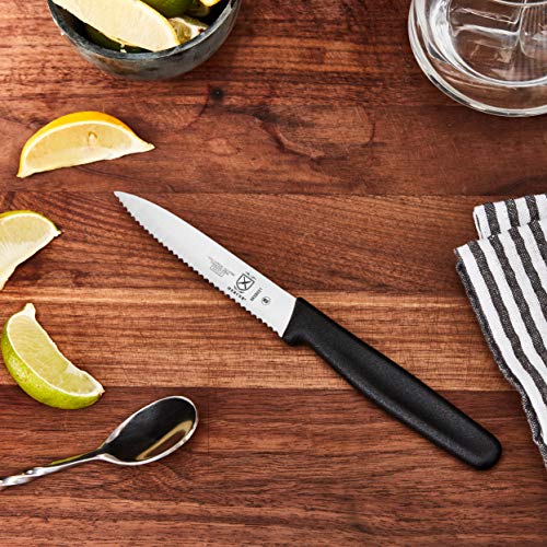 Mercer Culinary Mercer Pointed Tip Wavy Bar Knife, 4 Edge, Black M33931B, One Size, Multi