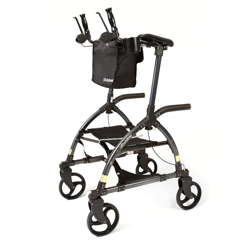 Journey UPWalker Standard – The Original Upright Walker – Premium, Lightweight Adjustable Upright Rollator Walker with Seat for Adults, Seniors & The Elderly