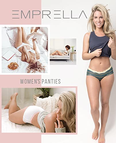 Emprella Cotton Underwear Set for Women, 5 pcs Pack Seamless Women's Underwear, Cheeky Hipster Panties, Solid Bliss, Small