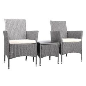 gardeon patio porch furniture sets 3 pieces pe rattan wicker chairs with table outdoor garden furniture sets