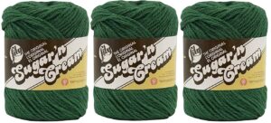 bulk buy: lily sugar 'n cream solids 100% cotton yarn (3-pack) (dark pine #0016)3