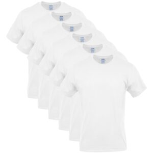 gildan men's crew t-shirts, multipack, style g1100, white (6-pack), small