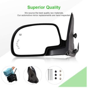 SCITOO Driver Side Door Mirror Fit 2003-2007 for Chevy Silverado Suburban Tahoe for GMC Sierra Yukon (2007 Classic) Side Mirror Power Adjusted Heated Manual Folding