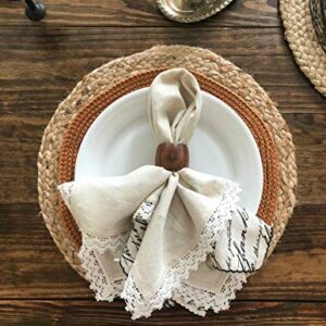 The Home Talk Rustic Round Tablemat Hand-Made Mats for Parties, Dining Table, Coasters Decorative Placemats Jute Natural Fibers, Pack of 4, 14’’ Round Diameter - Natural Jute