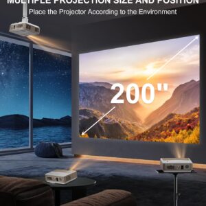 Native 1080P Full HD WiFi and Bluetooth Outdoor Projector with Speaker, 9000 Lumen Movie Projector for Home Theater, Compatible with iOS/Android/Laptop/HDMI/PC/TV Stick/USB