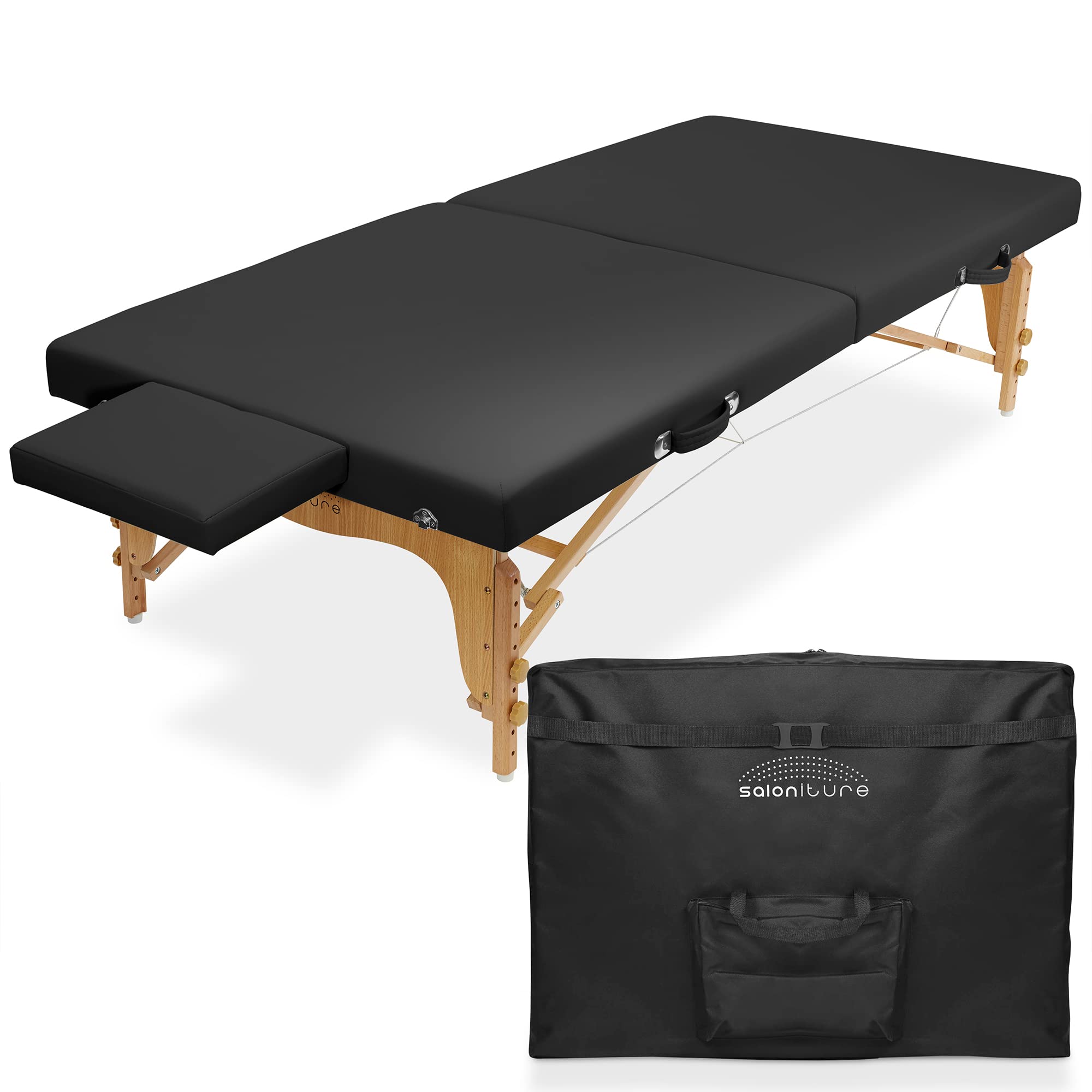 Saloniture Portable Physical Therapy Massage Table - Low to Ground Stretching Treatment Mat Platform - Blue