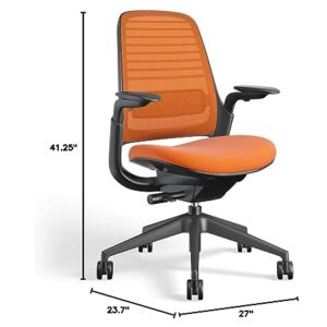 Steelcase Series 1 Office Chair - Ergonomic Work Chair with Wheels for Hard Flooring - Helps Support Productivity - Weight-Activated Controls, Back Supports & Arm Support - Easy Assembly - Tangerine