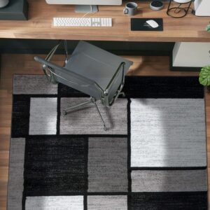 Rugshop Contemporary Modern Boxes Area Rug 2' x 3' Red