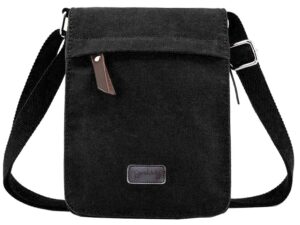 berchirly canvas shoulder bag men casual travel male 8inch crossbody messenger bag black