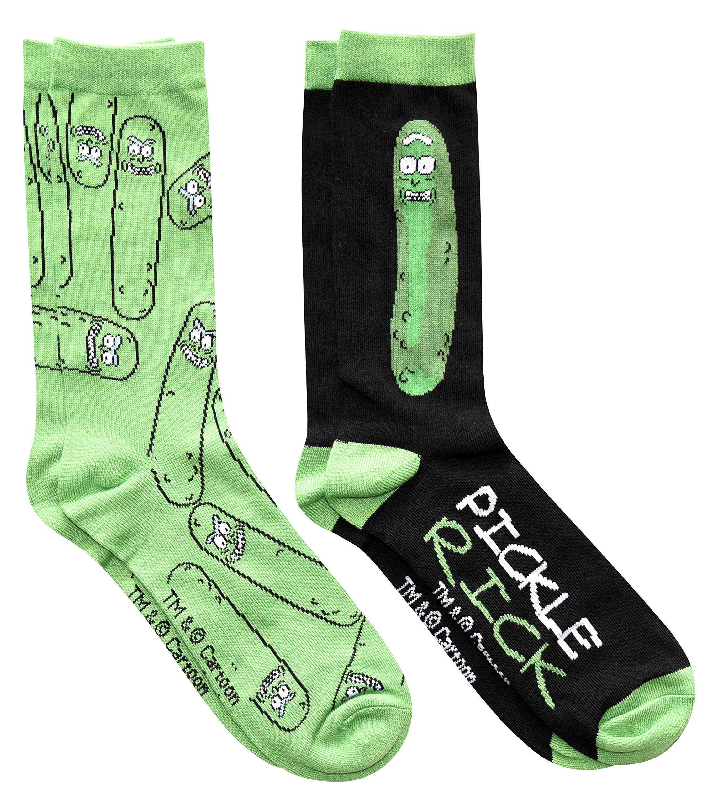 Hyp Rick and Morty Pickle Rick Men's Casual Crew Socks 2 Pair Pack