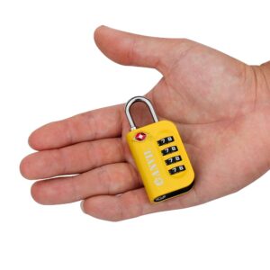 ANVIL TSA Approved Luggage Lock - 4 Digit Combination, 10,000 Combinations, Easy-Read Password Window, Travel Lock for Suitcases, Backpacks, Gym & Student Lockers, Baggage(Yellow 2 Pack)