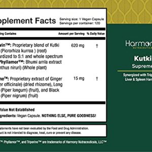 Kutki Supreme - Harmony Nutraceuticals Ayurvedic Medicine for Healthy Skin, Immune and Respiratory Systems - 120 Vegan Organic Capsules