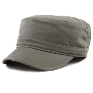 the hat depot cadet military army baseball cap tie dye & washed cotton basic & distressed cadet brushed cotton cap (1. basic - olive)