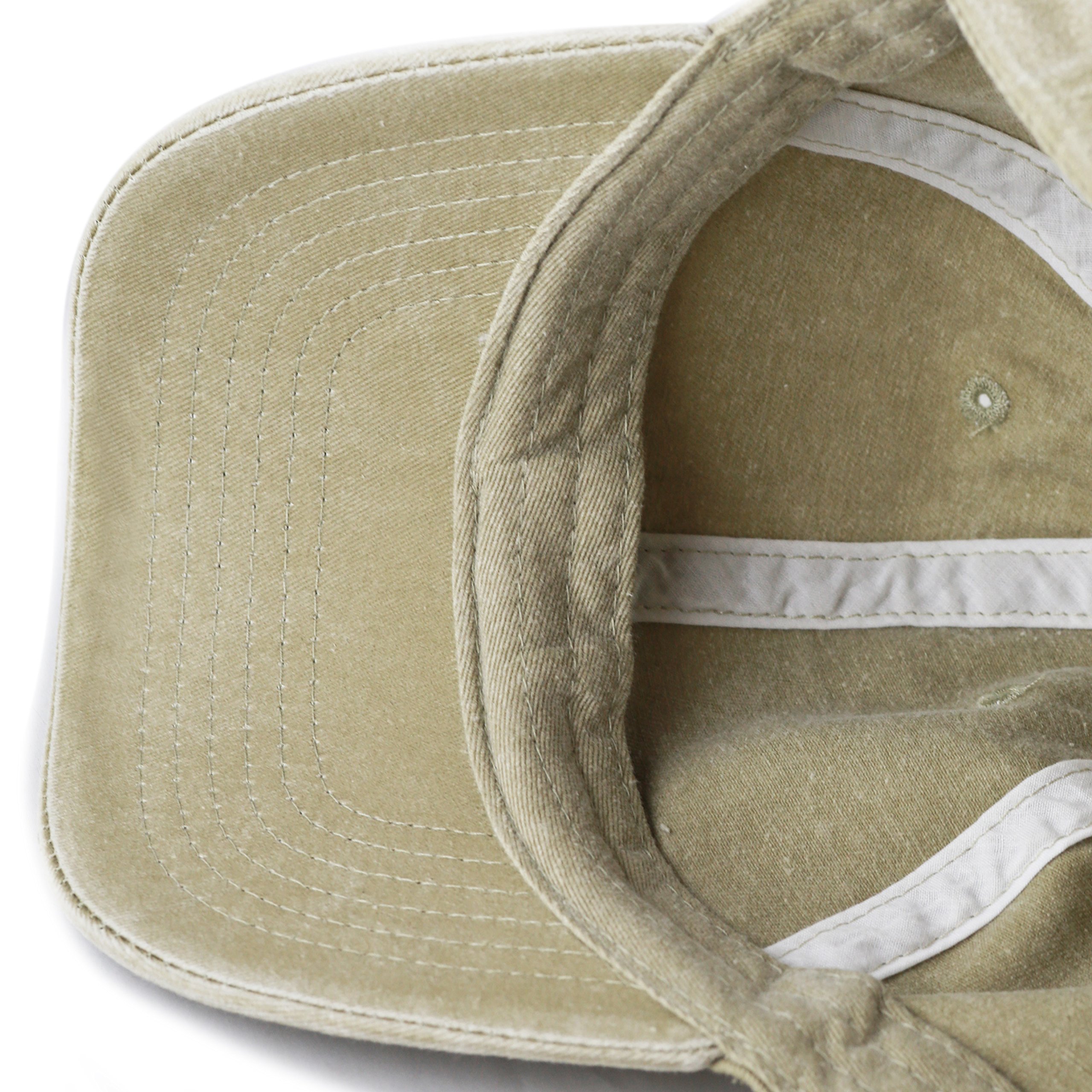 The Hat Depot 100% Cotton Pigment Dyed Low Profile Dad Hat Six Panel Cap (1. Khaki)