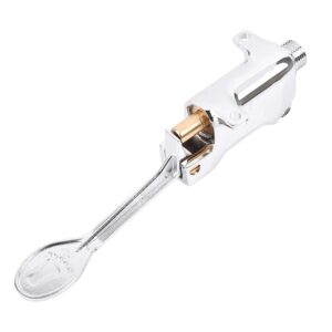 Mallofusa Single Foot Pedal Water Valve Copper Bathroom Faucet for Basin Water Tap, Silver