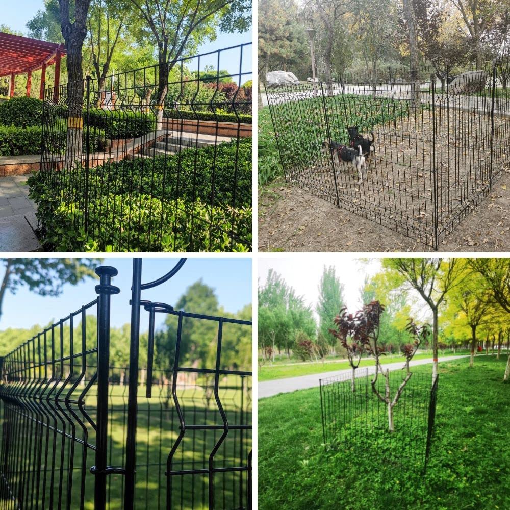 Hopesun Decorative Garden Fence Fast Installation Multi-Purpose Metal Pet Fence Kit Outdoor