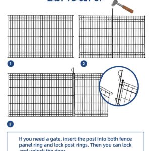 Hopesun Decorative Garden Fence Fast Installation Multi-Purpose Metal Pet Fence Kit Outdoor