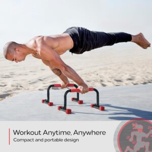 Rubberbanditz Parallette, Parallel Bars & Dip Station | At Home Gym Workout Equipment, L-Sit Bars & Calisthenics Equipment for Home. Perfect for Push Ups, Dips, Handstands & Gymnastics.