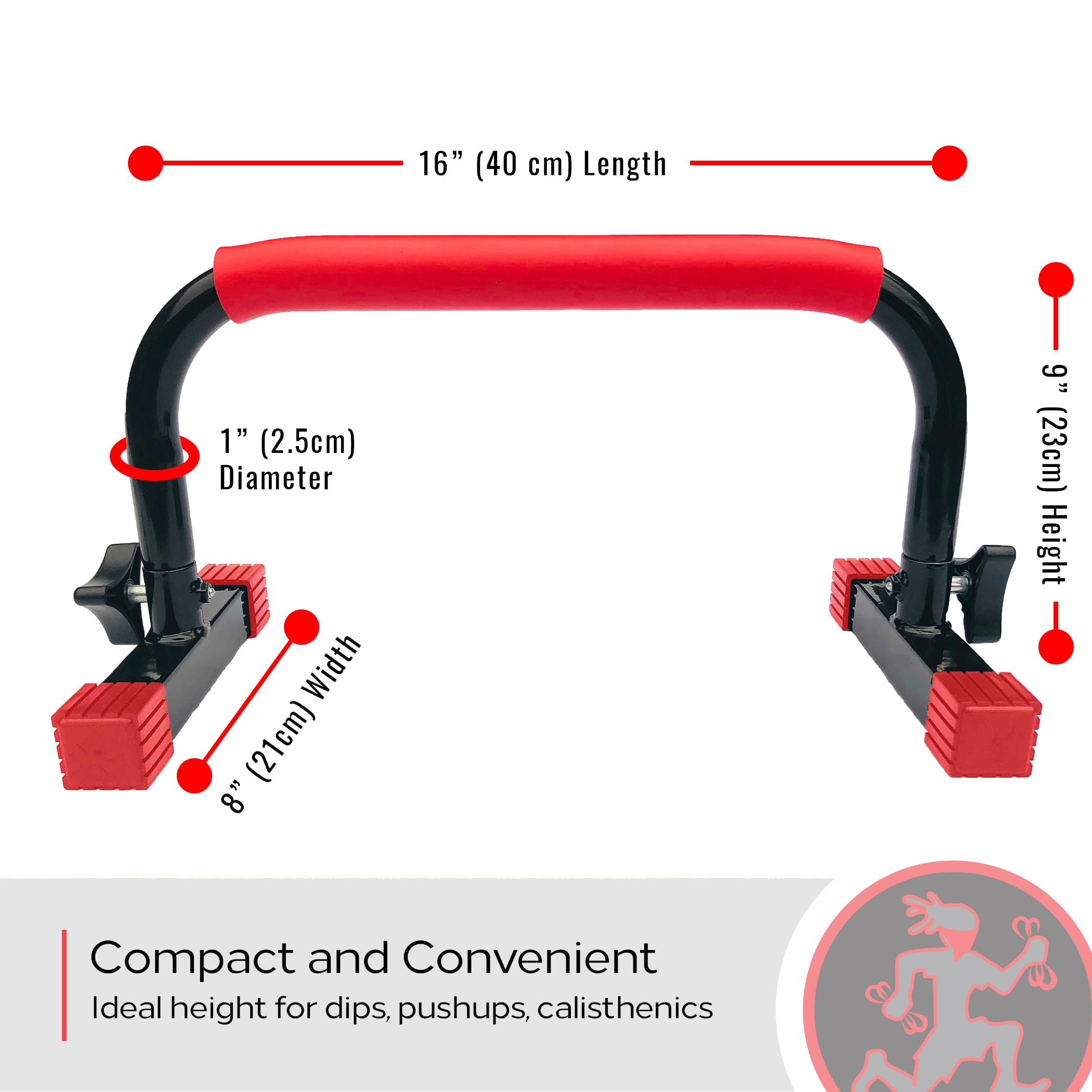 Rubberbanditz Parallette, Parallel Bars & Dip Station | At Home Gym Workout Equipment, L-Sit Bars & Calisthenics Equipment for Home. Perfect for Push Ups, Dips, Handstands & Gymnastics.