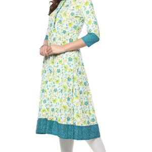 Janasya Indian Tunic Tops Cotton Kurti for Women (JNE2086-KR-389-S)